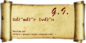 Gömör Iván névjegykártya